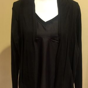 Vera Wang Simply Vera Black Camisole Cardigan Set